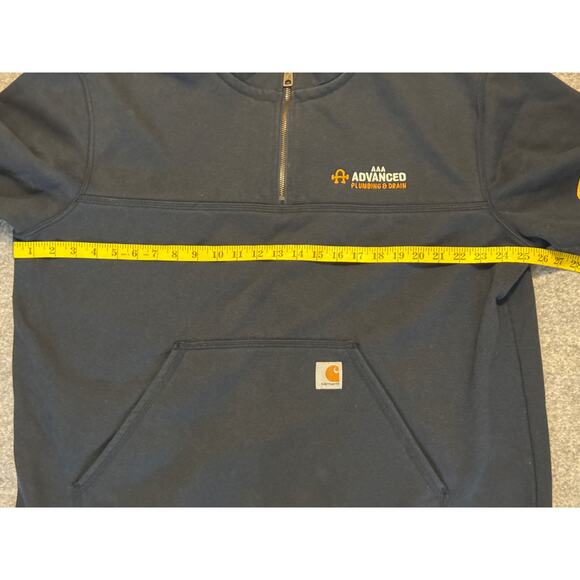 Carhartt Pullover Mens XL Rain Defender Quarter Zip Sweatshirt Workwear Blue - Picture 5 of 6